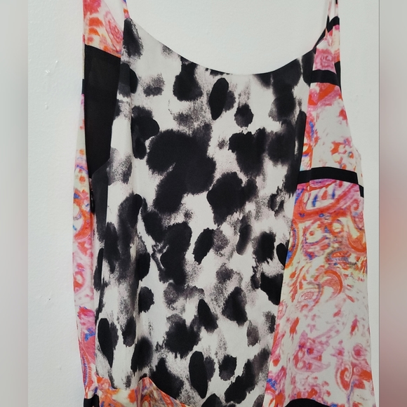 New Nicole Miller Collection Francha Strappy Pink Multi Silk Dress Asymmetric 2 - Picture 12 of 16